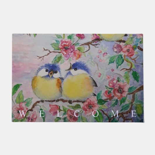 Tapis de porte de printemps avec de mignons éperon (Devant)