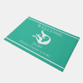 Tapis de porte de sirène bleu Turquoise blanc pers (Incliné)
