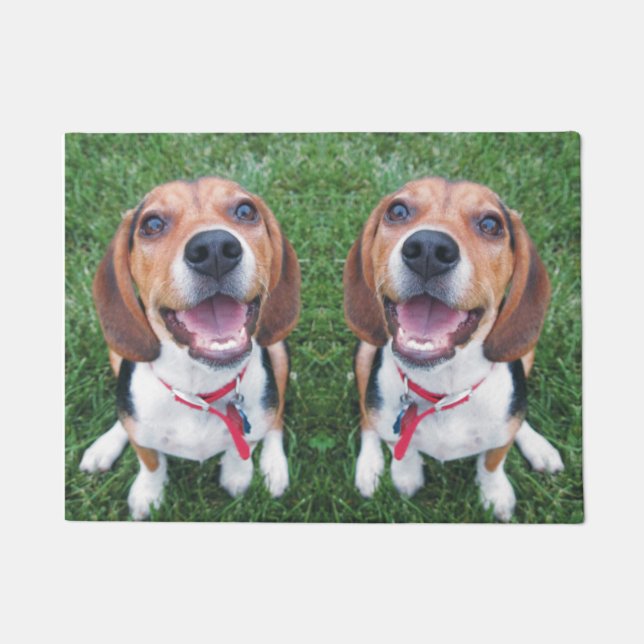 Tapis de porte de sourire de chiots de beagle (Devant)