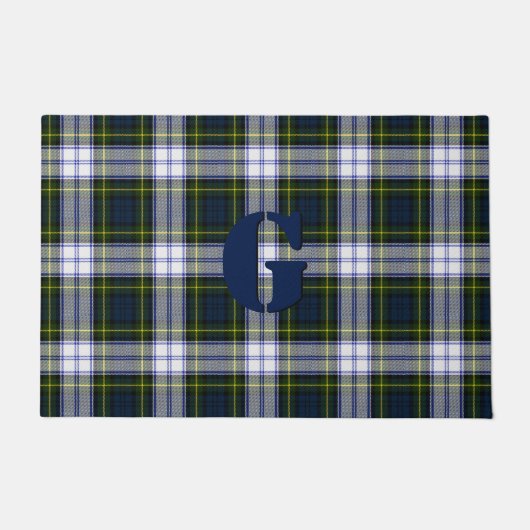 Tapis de porte décoré d'un monogramme de plaid de (Devant)