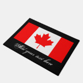 Tapis de porte drapeau canadien avec typographie v (Incliné)