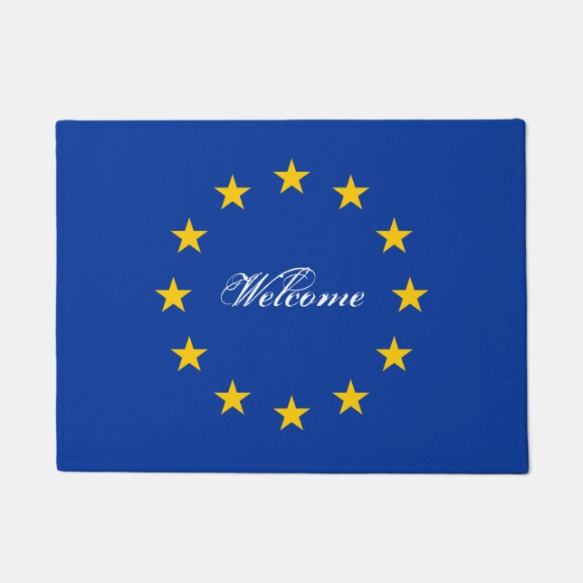Tapis de porte drapeau de l'Union européenne avec  (Devant)