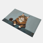 Tapis de porte en forme de chat Maine Coon (Incliné)