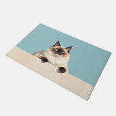 Tapis de porte en forme de chat Ragdoll (Incliné)