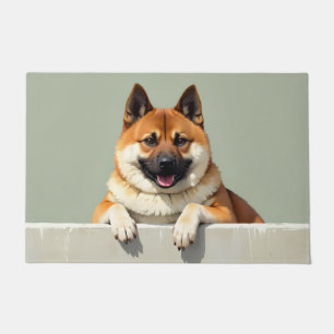 Tapis de porte en forme de chien Akita américain