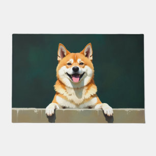 Tapis de porte en forme de chien Akita américain