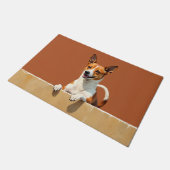 Tapis de porte en forme de chien Basenji (Incliné)