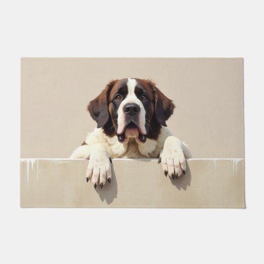 Tapis de porte en forme de chien Saint-Bernard (Devant)