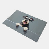 Tapis de porte en forme de chien Schnauzer (Incliné)