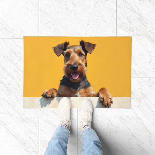 Tapis de porte en forme de Terrier Airedale (Intérieur)