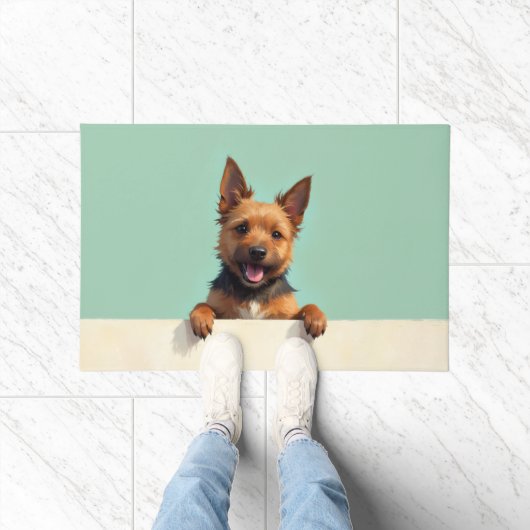Tapis de porte en forme de Terrier Australien (Intérieur)