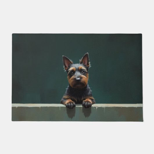 Tapis de porte en forme de Terrier Écossais (Devant)