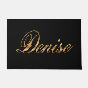 Tapis de porte en lettrage de conception dorée Den