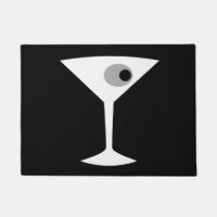 Tapis de porte en verre Noir de Martini de film