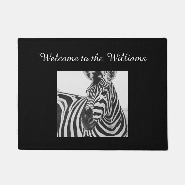 Tapis de porte en zèbre monogramme (Devant)