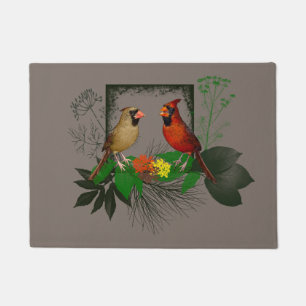 Tapis de porte faisant le coin de cardinaux (brun)