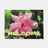 Tapis De Porte Faites Votre Propre Hibiscus Rose P (Devant)