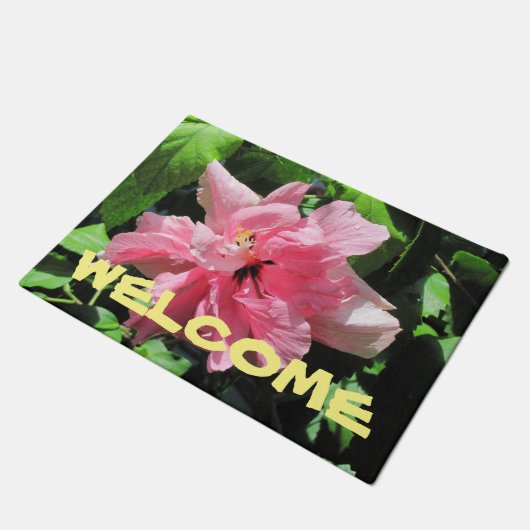 Tapis De Porte Faites Votre Propre Hibiscus Rose P (Incliné)