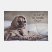 Tapis de porte faits sur commande de chien drôle (Devant)