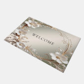 Tapis de porte floral blanc orné (Incliné)