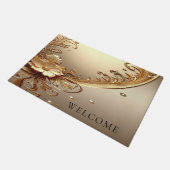 Tapis de porte floral orné doré (Incliné)