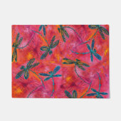 Tapis de porte fuchsia chaud de danse de libellule (Devant)