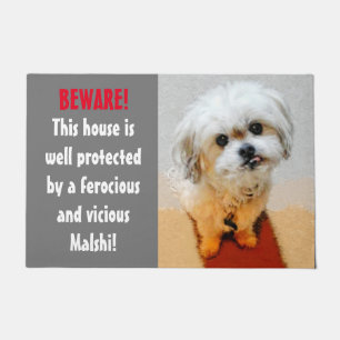 Tapis de porte grand chien de garde drôle Malshi