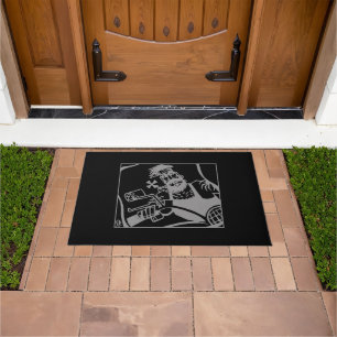 Tapis de porte gris et noir du Biker Bro