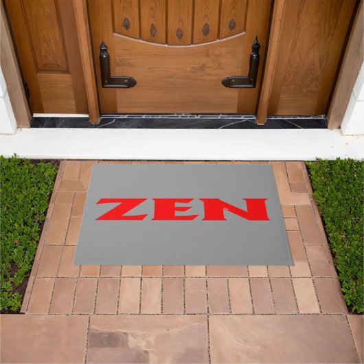 Tapis de porte gris rouge zen (De plein air)