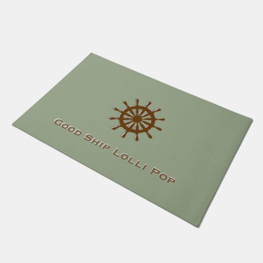 Tapis de porte - Helm Brown avec nom (Incliné)