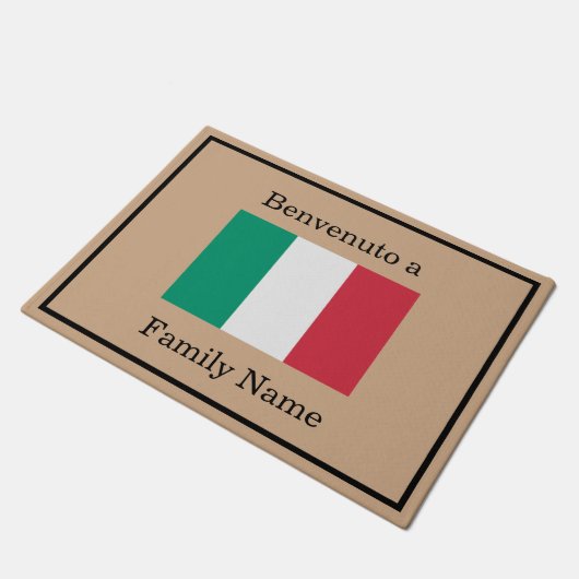 Tapis de porte italien fait sur commande de nom de (Incliné)
