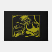 Tapis de porte jaune et noir (Devant)