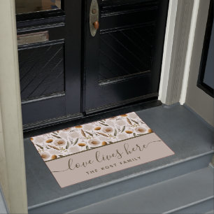 Tapis de porte 'L'amour vit ici'