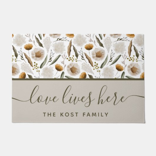 Tapis de Porte 'L'Amour Vit Ici' (Devant)