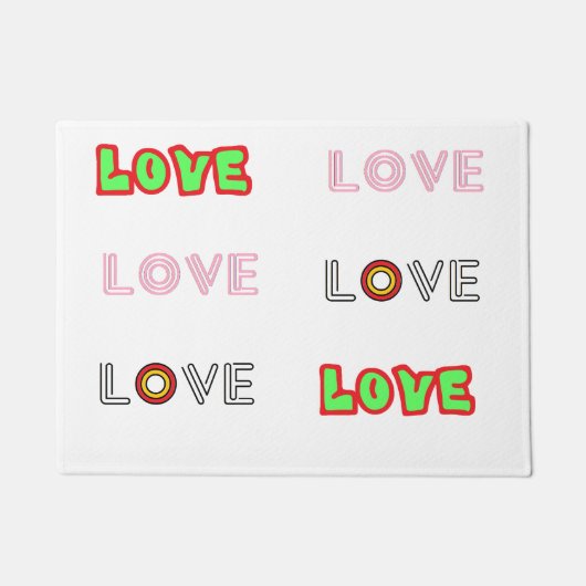 Tapis de porte LOVE de style rétro (Devant)