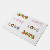 Tapis de porte LOVE de style rétro (Incliné)