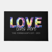 Tapis de porte Love Lives Here (Devant)