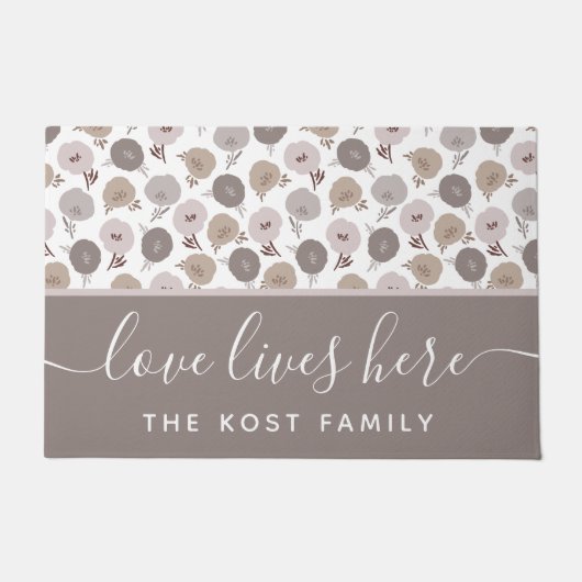 Tapis de porte Love Lives Here (Devant)