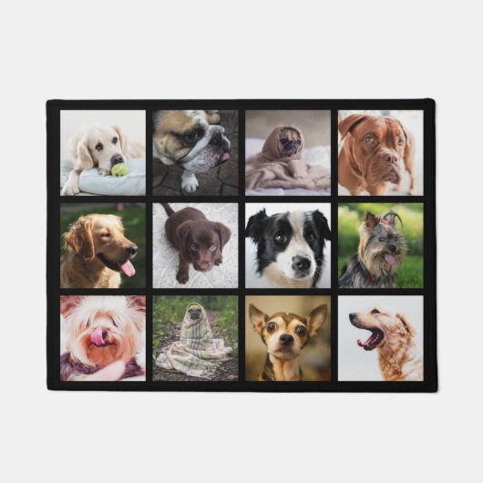 Tapis de porte mignon et drôle de collage de photo (Devant)