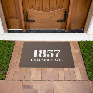 Tapis de porte moderne brun et blanc élégant