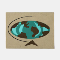Tapis de porte moderne d'art de globe de la moitié
