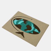 Tapis de porte moderne d'art de globe de la moitié (Incliné)