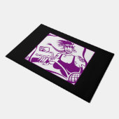 Tapis de porte noir blanc pourpre Chick (Incliné)