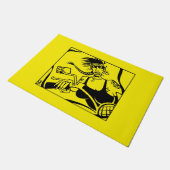 Tapis de porte noir et jaune (Incliné)