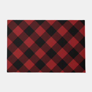 Tapis de porte noir et rouge