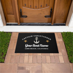 Tapis de porte noir personnalisé avec poisson de m