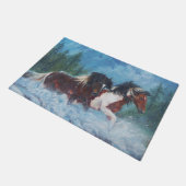 Tapis de porte occidental "de chevaux de pluie" (Incliné)