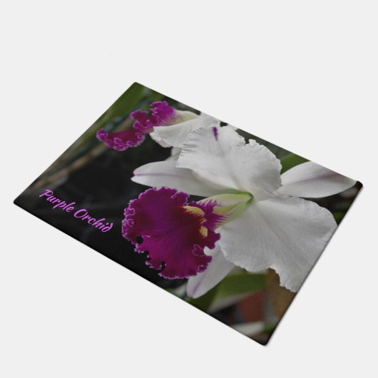 Tapis de porte - Orchidée blanc/violet (Incliné)