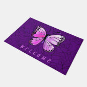 Tapis de porte papillon violet (Incliné)