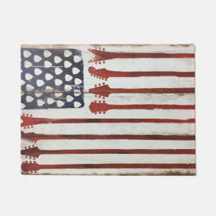 tapis de porte patriotique de musique de guitare